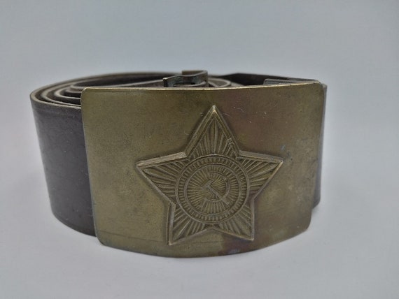 Vintage Soviet Belt, Soviet Red Army, Vintage USSR, Made in USSR, Soviet Military Uniform, Red Star, Armed Forces, Soviet vintage USSR (2)