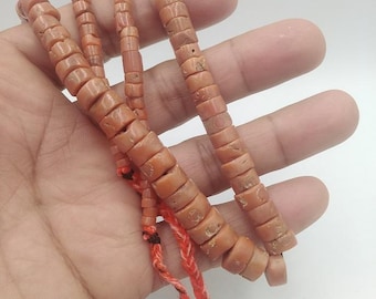 Antique beads from coral, Coral beads, Mediterranean coral, Vintage coral jewelry 19th century, Ukrainian national necklace, Red coral
