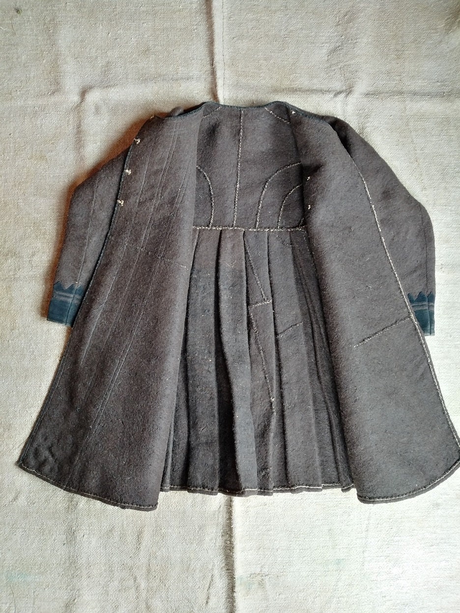Beautiful RARE antique coat velvet applique Winter coat | Etsy