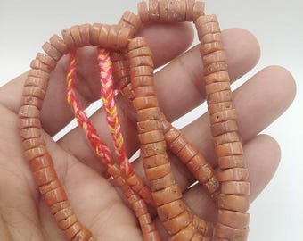 Antique beads from coral, Coral beads, Mediterranean coral, Vintage coral jewelry 19th century, Ukrainian national necklace, Red coral