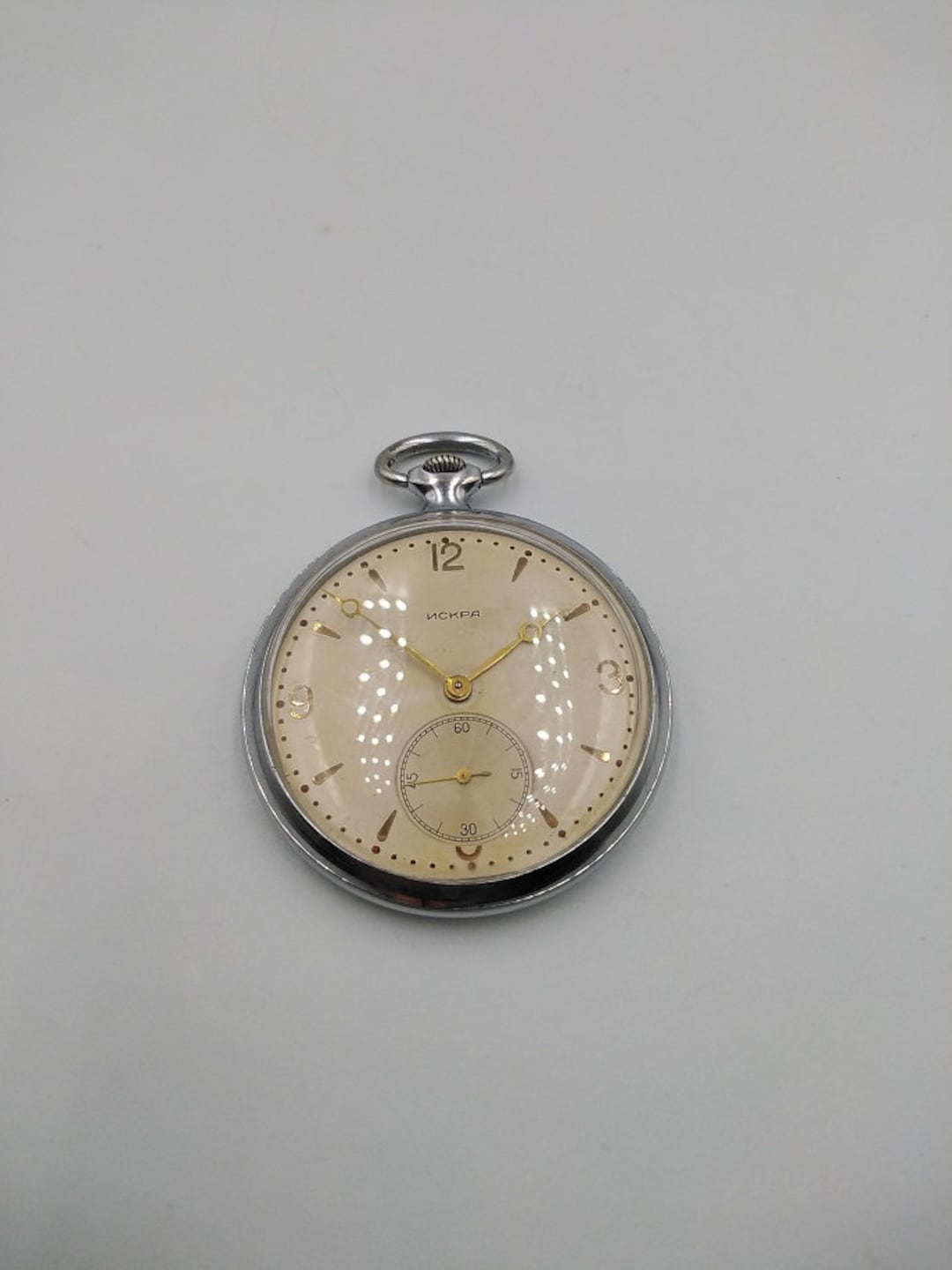 Seltene Vintage Taschenuhr ISKRA, Hülle zur Personalisierung