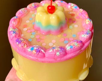 Yellow Sprinkle Cake Trinket Box: One-of-a-Kind Food Art