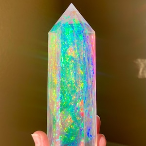 Opal Resin Crystal Tower 2 Sizes