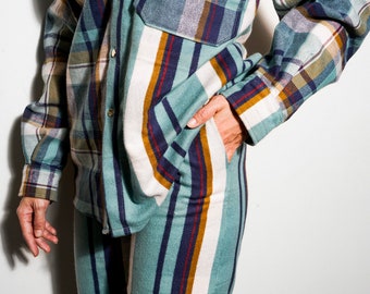 Conjunto de cuadros de lana hecho a mano: un conjunto unisex cálido para el invierno