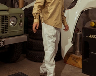 Pantalones anchos de pana para hombre: ropa urbana vintage de cintura alta