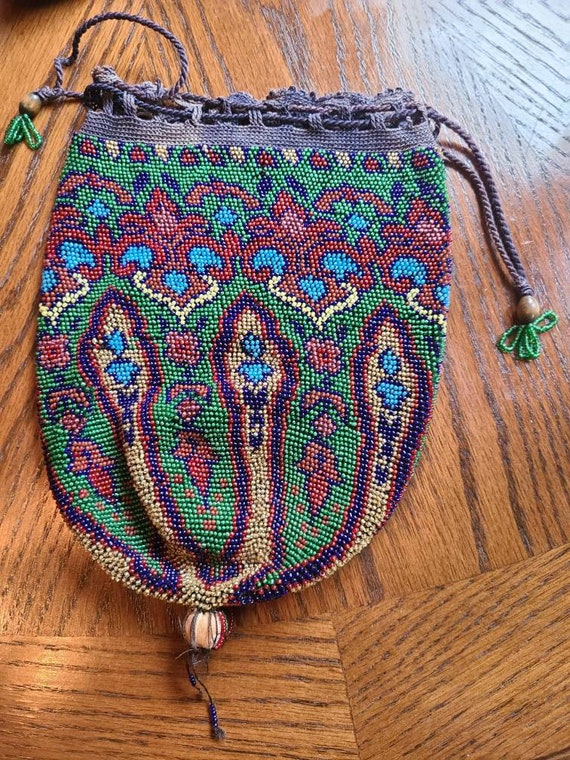 Beautiful Micro Beaded Antique Floral Bag/Purse