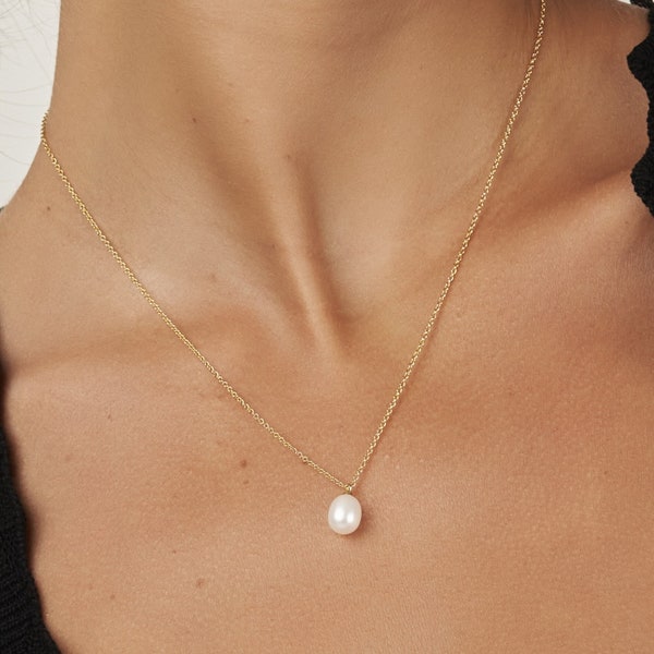 Pearl Necklace, Single Pearl Necklace, Minimalist Necklace, Wedding Jewelry, Bridesmaid Gifts, Gift for her, Bridesmaid Jewelry