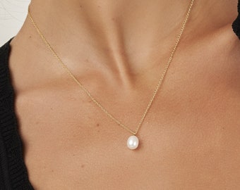 Collier de perles unique, collier de perles en forme de larme, pendentif de perles, collier de mariage, collier de demoiselle d'honneur, collier de mariée, collier de mariée