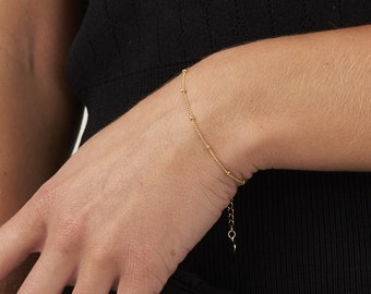 Gold ball bracelet - Minimalist bracelet, Drew Drop bracelet, Dainty bracelet - Delicate bracelet - Silver bracelet - Ball chain bracelet