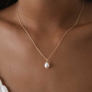 Dainty Outlet Collana di perle ciondolo di perle collana di perle naturali collana da damigella d'onore collana da sposa collana di perle singole immagine 2