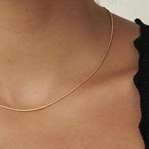 Collier gouden choker, serpentine choker, sierlijke choker, minimalistische choker, kettingchoker, delicate choker, minimale sieraden, sierlijke sieraden afbeelding 2