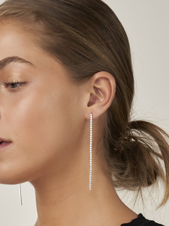 Metal Chain Pendant Tassel Long Earrings Charm Jewelry RV246 | Touchy Style