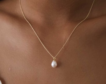 Collana di perle, Collana di perle singole, Collana minimalista, Gioielli da sposa, Regali da damigella d'onore, Regalo per lei, Gioielli da damigella d'onore