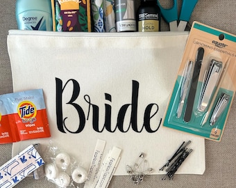 White Bridal Emergency Kit, Wedding Day emergency kit, Customized wedding bride gift, gift for bride, bridal shower gift, engagement gift