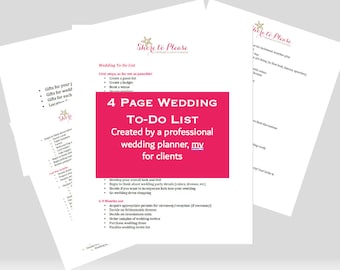 Digital Wedding Planning To-Do List, Download wedding planning checklist, wedding to do list, printable wedding checklist, wedding documents