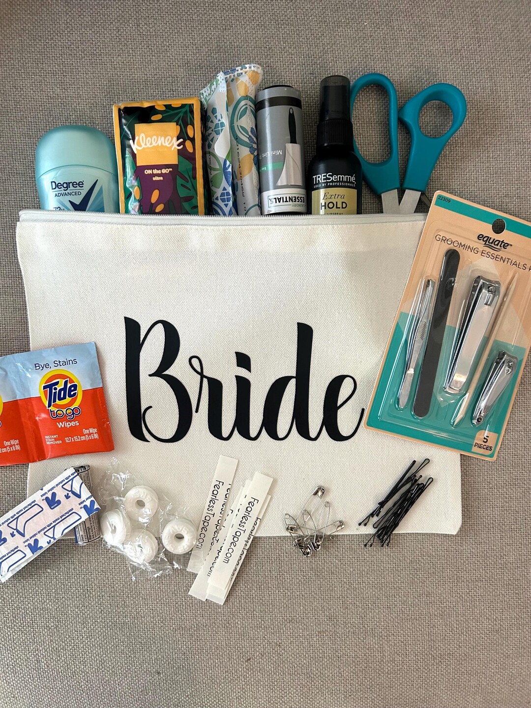 White Bridal Emergency Kit, Wedding Day Emergency Kit, Customized ...