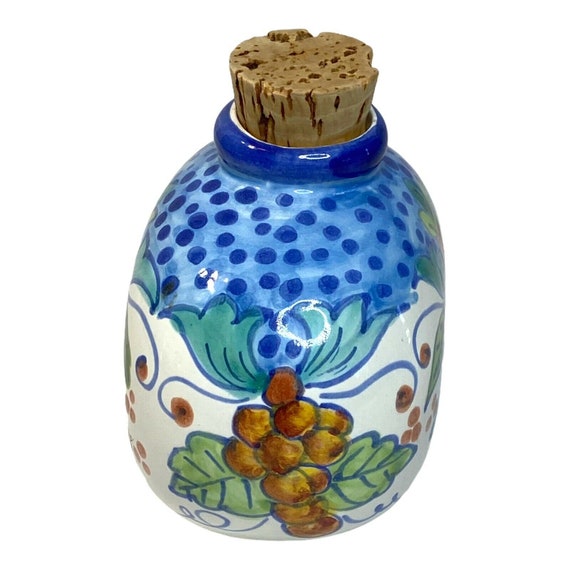 Vintage IMA Italian Ceramiche Artistiche Montelupo F.NO Ceramic Pottery Bottle Cork Vase