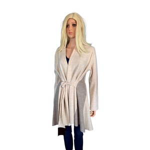 Anthropologie Rosie Neira Denissa wollen trui met strikband dames, XL beige afbeelding 3