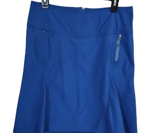Royal Robbins Discovery Skirt 10 Blue Travel Hiking UPF50+ Tulip Hem