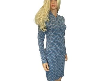 Mountain Khakis Women’s Long Knit Sweater Dress Small HTF Blue Long Sleeves