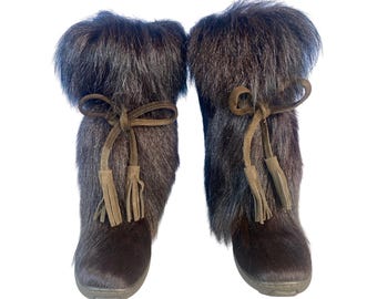 Pajar Women's Scarlet Winter Fur Boot Brown Women's 37 -4F Like New