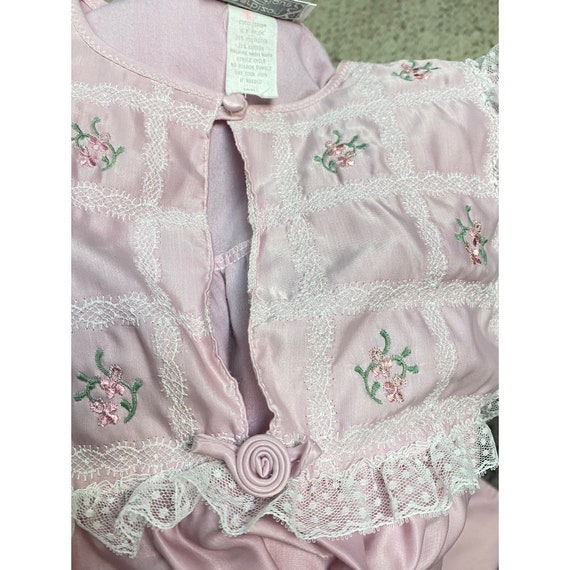 Vintage 70's Barbizon Nightgown Pink Embroidery L… - image 9