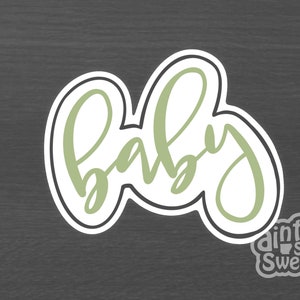 Baby Script Word Cookie Cutter, Baby Shower Gift or Gender Reveal Party (Cookie, Clay, and Fondant Cutter)