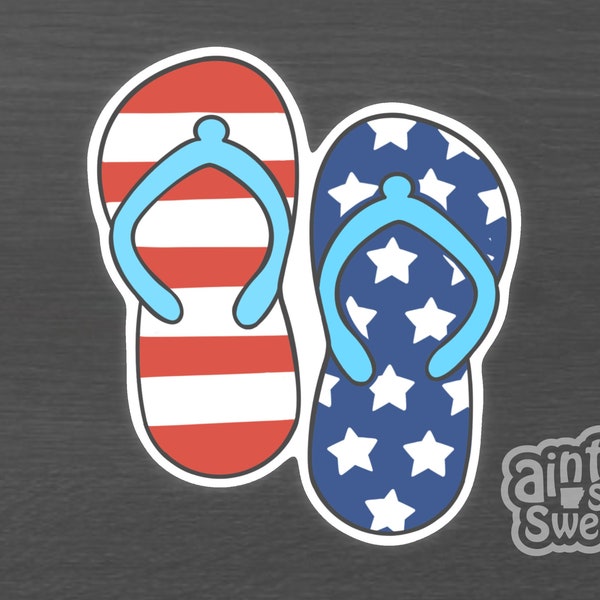 Pair of Flip Flops Cookie Cutter for 4th of July, Summer Beach Sandal, Pool Time (Cookie, Fondant, and Clay Cutter)