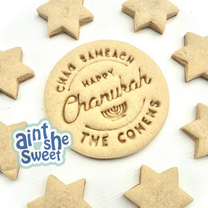 Happy Chanukah Cookie Cutter & Stamp, Custom Chanukah Cookie, Personalized Gift for Baker, Festival of Lights