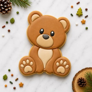 Sitting Teddy Bear Cookie Cutter, Cute Woodland Animal, Brown Bear, Baby Shower, Going on a Bear Hunt  - FAST SHIPPING!