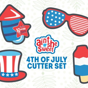 4th of July Cookie Cutter SET, Independence Day, Summer Time Cookie Cutters, Patriotic Fun (Cookie, Fondant, and Clay Cutter)