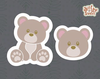 Bear Cookie Cutter, Teddy Bear Head or Body (Cookie, Fondant, and Clay Cutter)