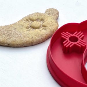 Biscochito Cookie Cutter and Stamp, Chili Pepper with Zia Symbol (TWO PIECE SET) image 6