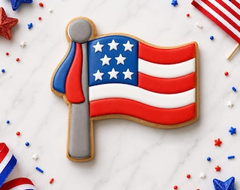 American Flag Cookie Cutter, Patriotic Treat, 4th of July Theme, USA Celebration, Independence Day Party - FAST SHIPPING!