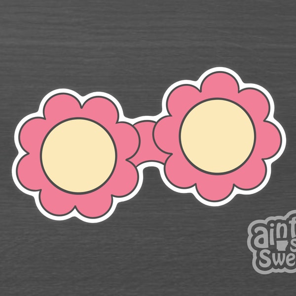 Groovy Flower Sunglasses Cookie Cutter, Hippie Retro Style (Cookie Cutter, Fondant Cutter, and Clay Cutter)