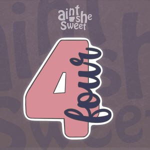 Four Cookie Cutter, Number with Handwritten Script, Lettering for 4th Birthday Party - FAST SHIPPING!