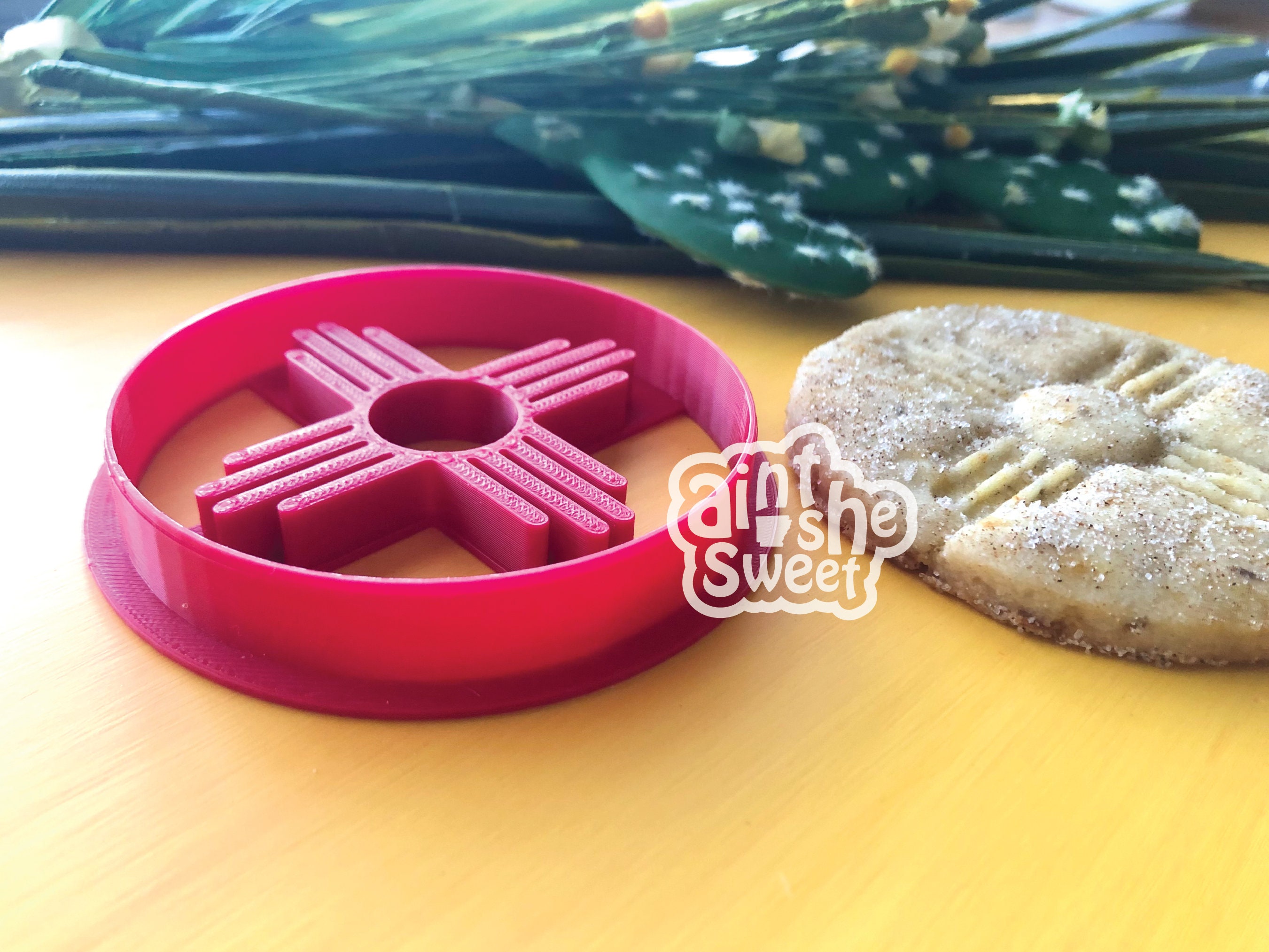 Zia Cookie Cutter Biscochito Cutter with Southwest Stamp Etsy