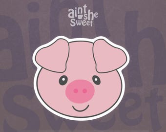 Pig Cookie Cutter, Barnyard Animal (Cookie, Fondant, and Clay Cutter)