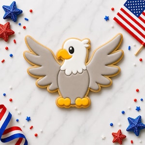 Flying Bald Eagle Cookie Cutter, Patriotic Eagle with Wings, 4th of July, American Symbol Bird Cutter - FAST SHIPPING!