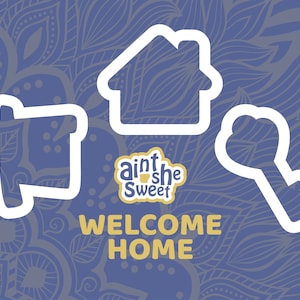 Realtor Cookie Cutter Set, Sold Sign, Welcome Home or Real Estate (Cookie, Fondant, and Clay Cutter)