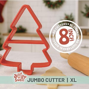 LARGE Christmas Tree Cookie Cutter, JUMBO Christmas Cookie Cutter, Fun Family Holiday Baking, GIANT Evergreen Pine Tree - 8 Inch!