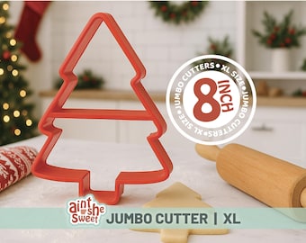 LARGE Christmas Tree Cookie Cutter, JUMBO Christmas Cookie Cutter, Fun Family Holiday Baking, GIANT Evergreen Pine Tree - 8 Inch!