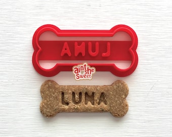 Gift for a Dog Lover, Personalized Dog Bone Cookie Cutter for Treats (PICK SIZE & NAME!)