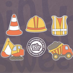 Construction Cookie Cutter SET, Trade Skills Birthday Theme - Digger, Cone, Vest, Dump Truck - FAST SHIPPING!