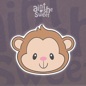 Monkey Cookie Cutter | Jungle Safari Baby Shower Cookie | Animal Cookie Cutter | Fondant, Clay Cutter | FAST SHIPPING!