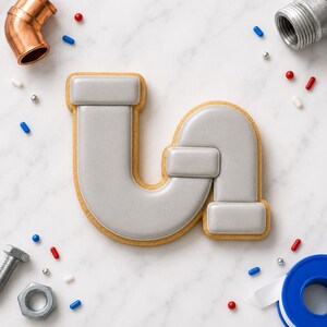 Pipe Cookie Cutter, P-Trap Plumbing Supply, Bathroom Plumbing Theme, Handyman Construction Party - FAST SHIPPING!