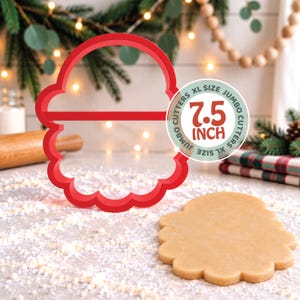 LARGE Santa Claus Cookie Cutter, JUMBO Christmas Cookie Cutter, Big Family Holiday Baking, GIANT Santa Cookie - 7.5 Inch!