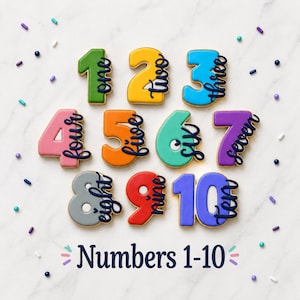 Numbers Cookie Cutter SET,  Handwritten Script Lettering - One, Two, Three, Four, Five, Six, Seven, Eight, Nine, Ten - FAST SHIPPING!