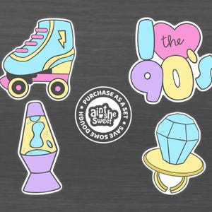 90's Themed Cookie Cutter SET, Roller Skates, Lava Lamp, I Love the 90's (Cookie, Fondant, & Clay Cutter)