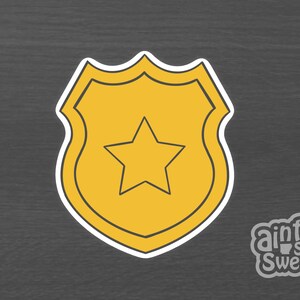 Police Badge Cookie Cutter (Cookie, Fondant, and Clay Cutter)